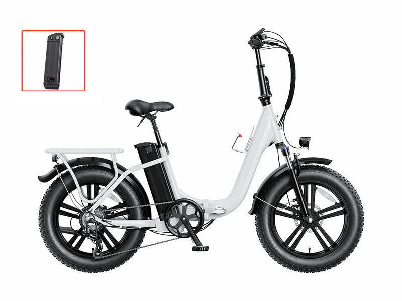 Electric Bike for Adults 500W Foldable Ebike with 48V 15Ah Removable Battery White