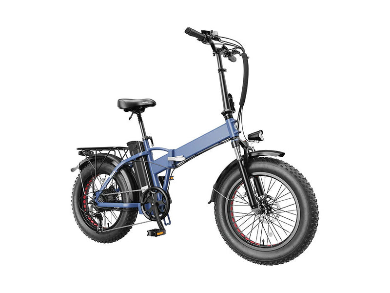 Electric Bike Foldable Fat Tire Electric Bicycle with 500W Motor 48V 12.5AH Removable Battery Cerulean