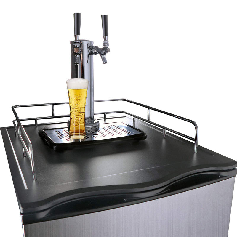 Beer Kegerator - Dual Tap Draft Beer Dispenser and Universal Beverage Cooler