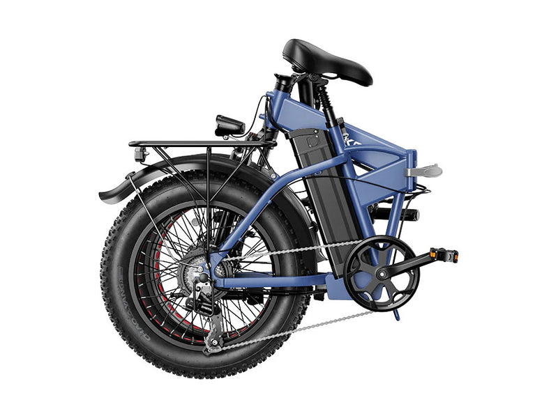 Electric Bike Foldable Fat Tire Electric Bicycle with 500W Motor 48V 12.5AH Removable Battery Cerulean