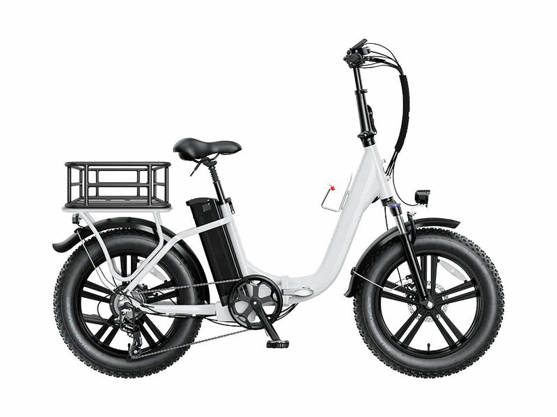 Electric Bike for Adults 500W Foldable Ebike with 48V 15Ah Removable Battery White