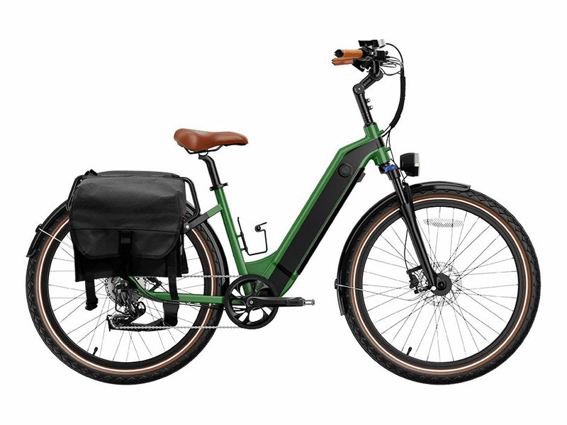 Cityrun Electric Bike 500W 48V 15Ah Removable Battery Commuter E-Bike for Adults Green