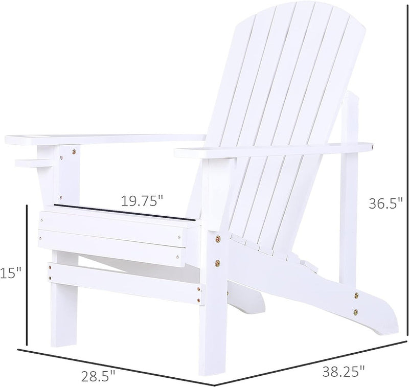 Folding Adirondack Chair Outdoor for Garden, Deck, Backyard