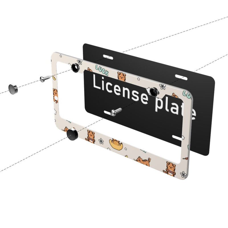 Personalise License Plate Frame for Men Women Car Universal Stainless Steel Accessories D029