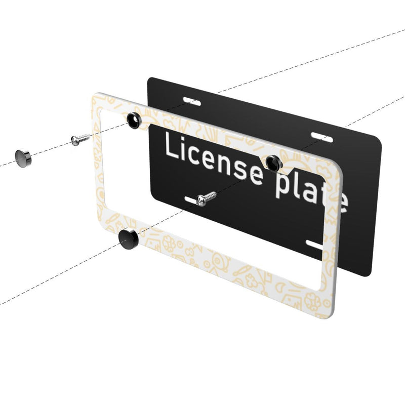 Personalise License Plate Frame for Men Women Car Universal Stainless Steel Accessories D072