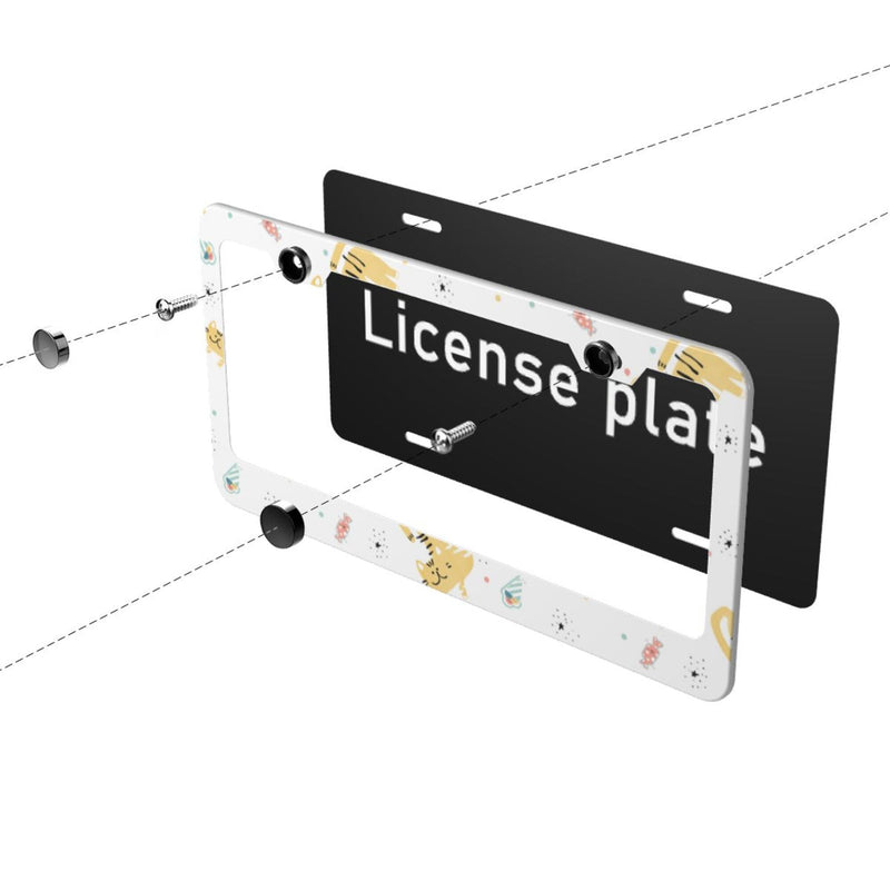 Personalise License Plate Frame for Men Women Car Universal Stainless Steel Accessories D079