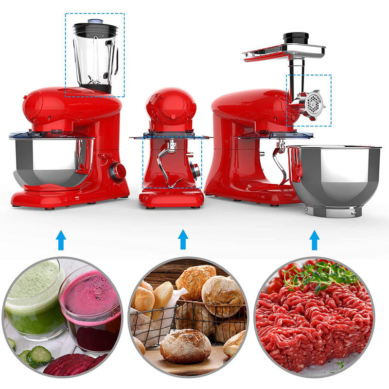 Stand Mixer 8-Speed Tilt-Head Food Mixer - Red