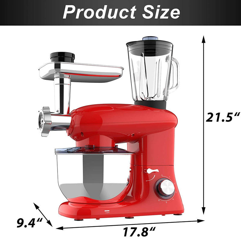 Stand Mixer 8-Speed Tilt-Head Food Mixer - Red