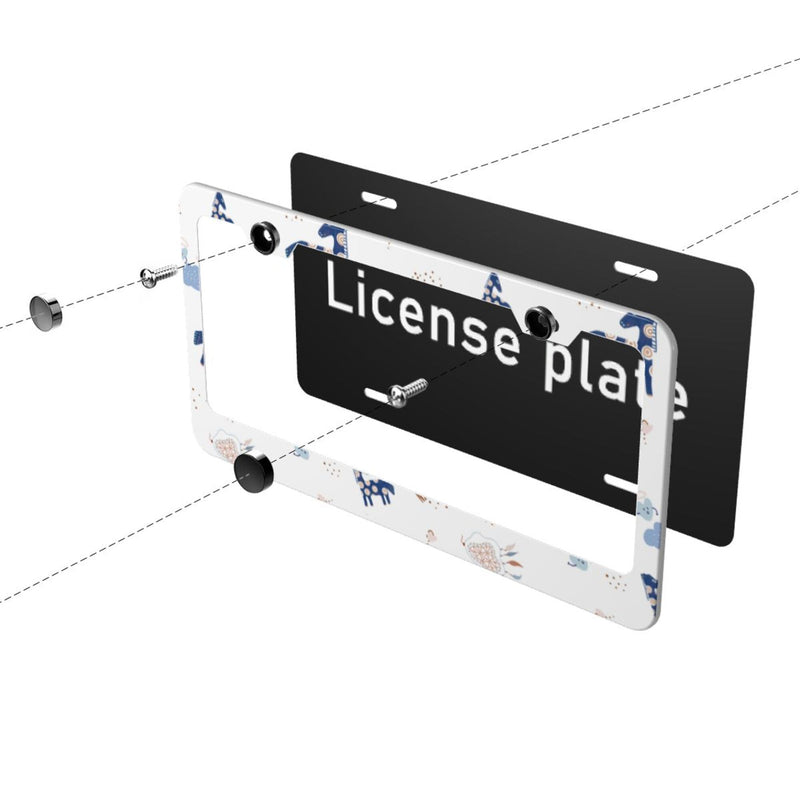 Personalise License Plate Frame for Men Women Car Universal Stainless Steel Accessories D083