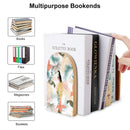2 Pcs Wood Book Ends Non-Skid Book Stand B051
