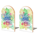 2 Pcs Wood Book Ends Non-Skid Book Stand B014