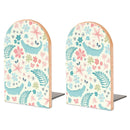2 Pcs Wood Book Ends Non-Skid Book Stand B085