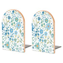 2 Pcs Wood Book Ends Non-Skid Book Stand B001