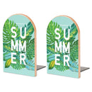 2 Pcs Wood Book Ends Non-Skid Book Stand B022