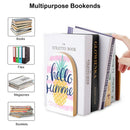 2 Pcs Wood Book Ends Non-Skid Book Stand B020