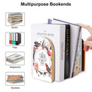 2 Pcs Wood Book Ends Non-Skid Book Stand B086