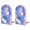 2 Pcs Wood Book Ends Non-Skid Book Stand B052
