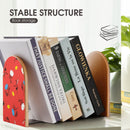 2 Pcs Wood Book Ends Non-Skid Book Stand B058