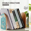 2 Pcs Wood Book Ends Non-Skid Book Stand B006