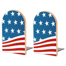 2 Pcs Wood Book Ends Non-Skid Book Stand B115