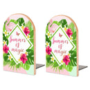 2 Pcs Wood Book Ends Non-Skid Book Stand B031