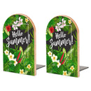 2 Pcs Wood Book Ends Non-Skid Book Stand B016