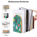 2 Pcs Wood Book Ends Non-Skid Book Stand B060