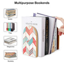 2 Pcs Wood Book Ends Non-Skid Book Stand B072