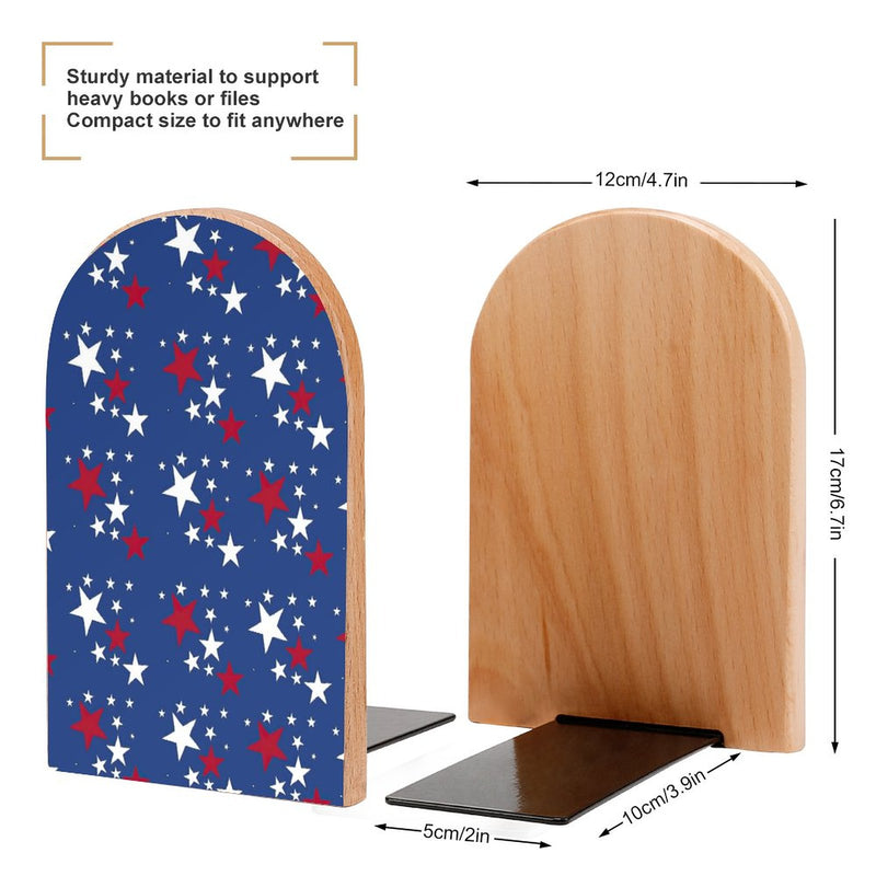 2 Pcs Wood Book Ends Non-Skid Book Stand B099