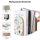 2 Pcs Wood Book Ends Non-Skid Book Stand B070
