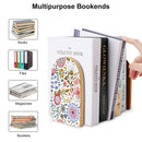 2 Pcs Wood Book Ends Non-Skid Book Stand B074