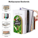 2 Pcs Wood Book Ends Non-Skid Book Stand B016