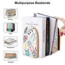 2 Pcs Wood Book Ends Non-Skid Book Stand B068