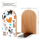 2 Pcs Wood Book Ends Non-Skid Book Stand B113