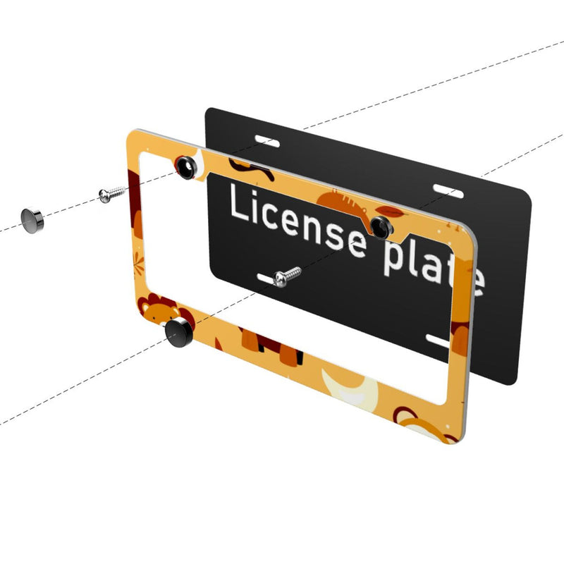 Personalise License Plate Frame for Men Women Car Universal Stainless Steel Accessories D012