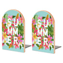 2 Pcs Wood Book Ends Non-Skid Book Stand B021