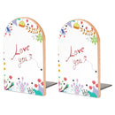 2 Pcs Wood Book Ends Non-Skid Book Stand B034