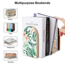 2 Pcs Wood Book Ends Non-Skid Book Stand B084