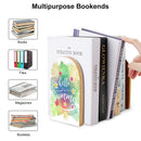 2 Pcs Wood Book Ends Non-Skid Book Stand B014