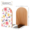 2 Pcs Wood Book Ends Non-Skid Book Stand B038